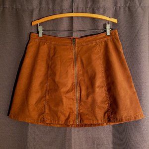 Red Camel - Zip-up Suede Skirt